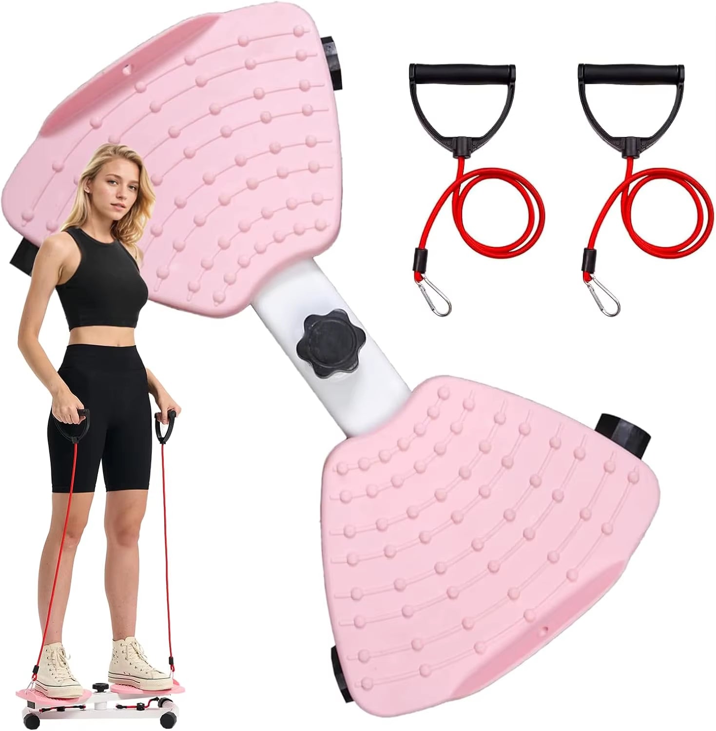 Waist Twister Board with Resistance Handles